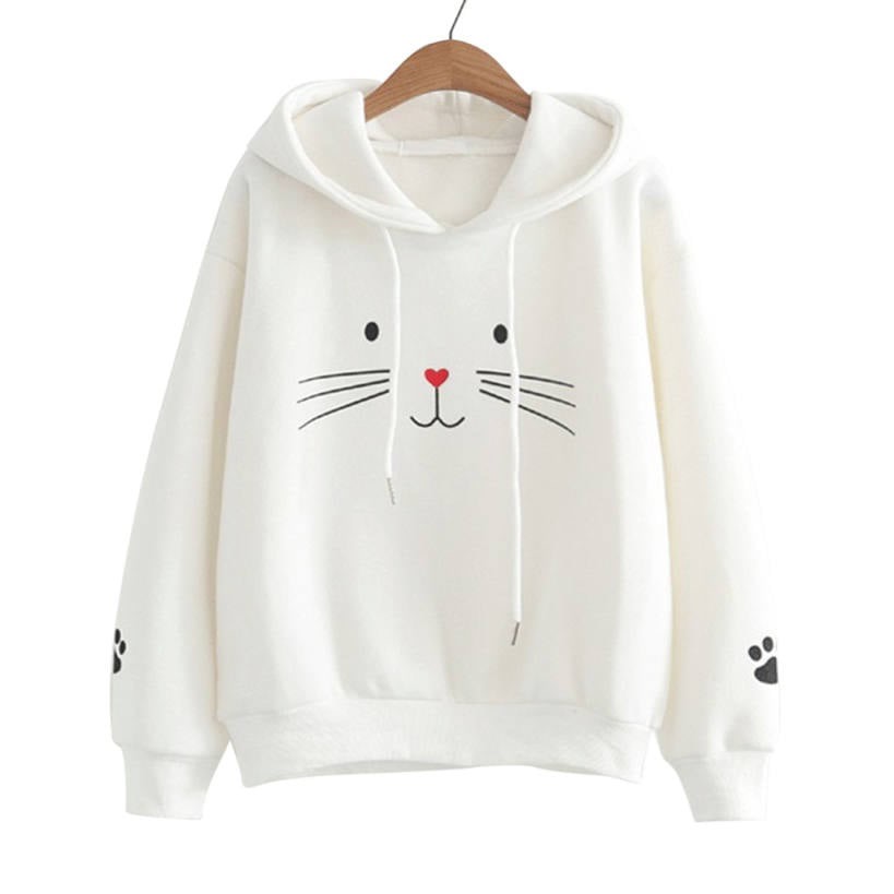Cat Print Hoodie